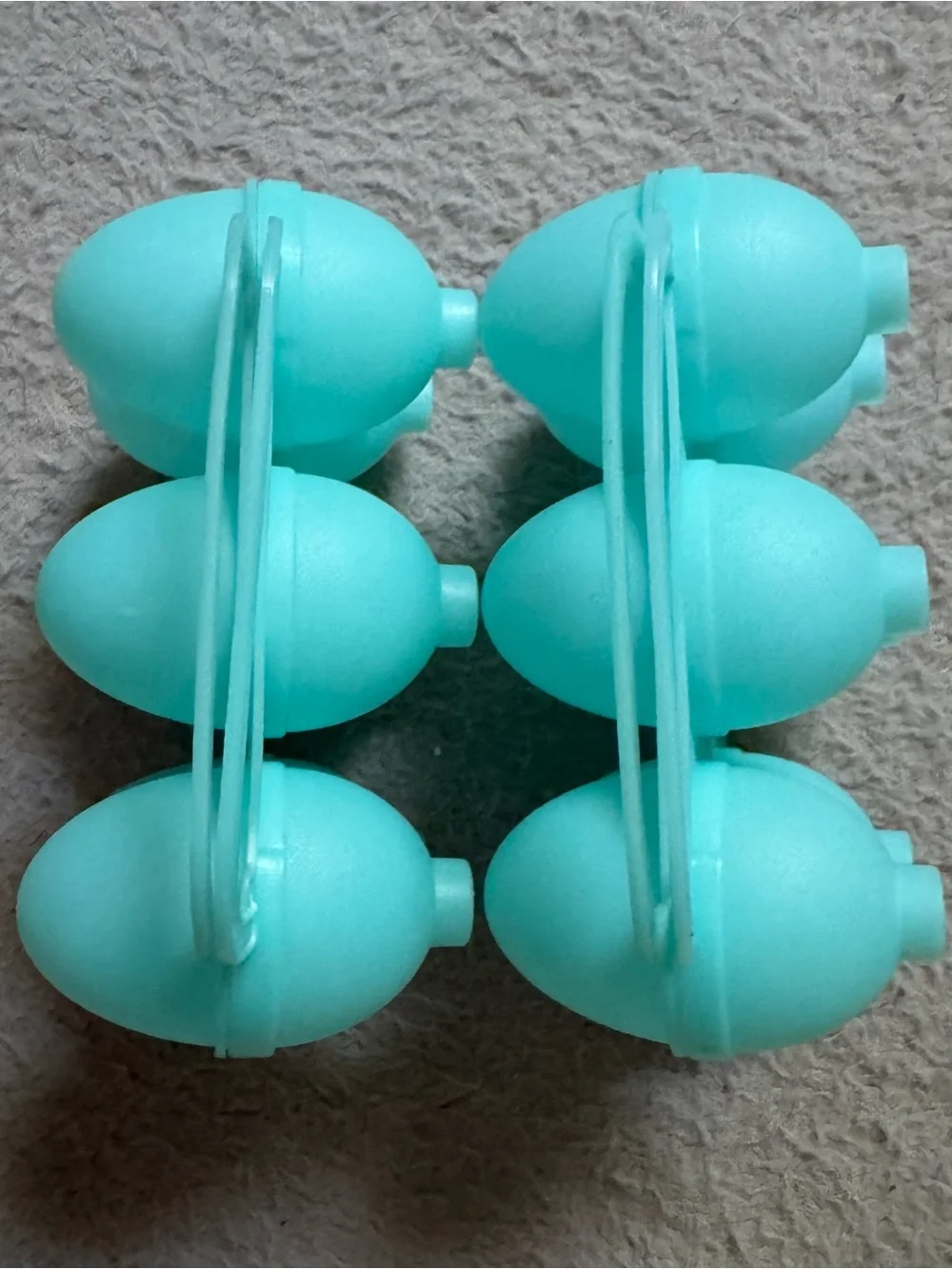 Two 2 Vintage Blue Smooth Jello Jigglers Easter Egg Molds Shots Clean Gelatin -